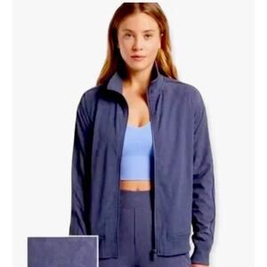 Athleta Brooklyn Bomber Jacquard Womens XXS Leopard Medieval Violet EUC